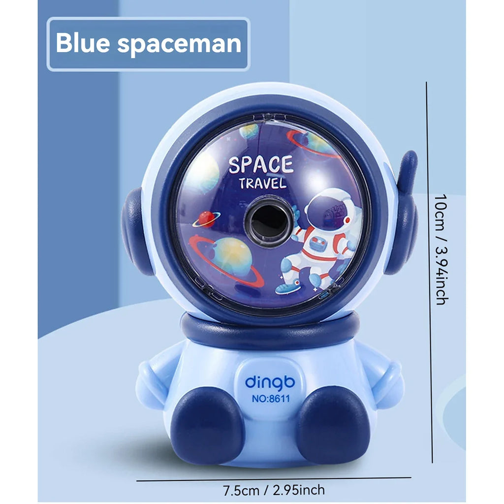 Astronaut Cartoon Hand Crank Pencil Sharpener for Students Manual Pencil Sharpener Qme