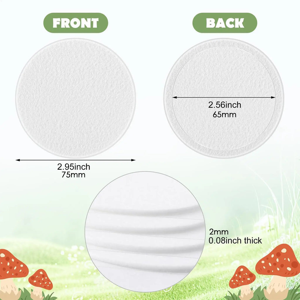 Mushroom Filter Discs 24-Pack – Adhesive Cotton Pad Screens Mushroom Grow Filters Qme