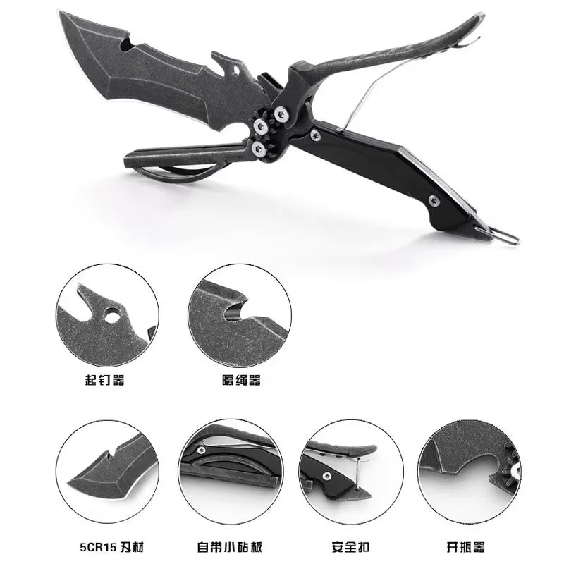 XUAN FENG Folding Outdoor Knife – 5CR13 Blade, Wood Handle Folding Outdoor Knife Qst