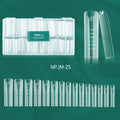 Nailpop Square Coffin Dual Forms Nail Extension Gel Mold 150pc Nail Extension Mold Qme JM25-Clear 150