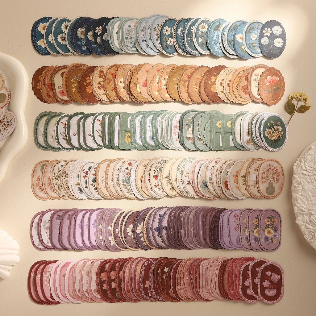 Floral Envelope Sealing Stickers – 45 Sheets DIY Kraft Paper Decorative Craft Stickers Qme