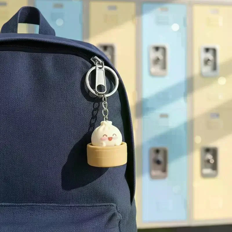 Mini Bun Clicker Keychain – Cute Fidget Toy & Bag Charm Novelty Fidget Keychain Qme