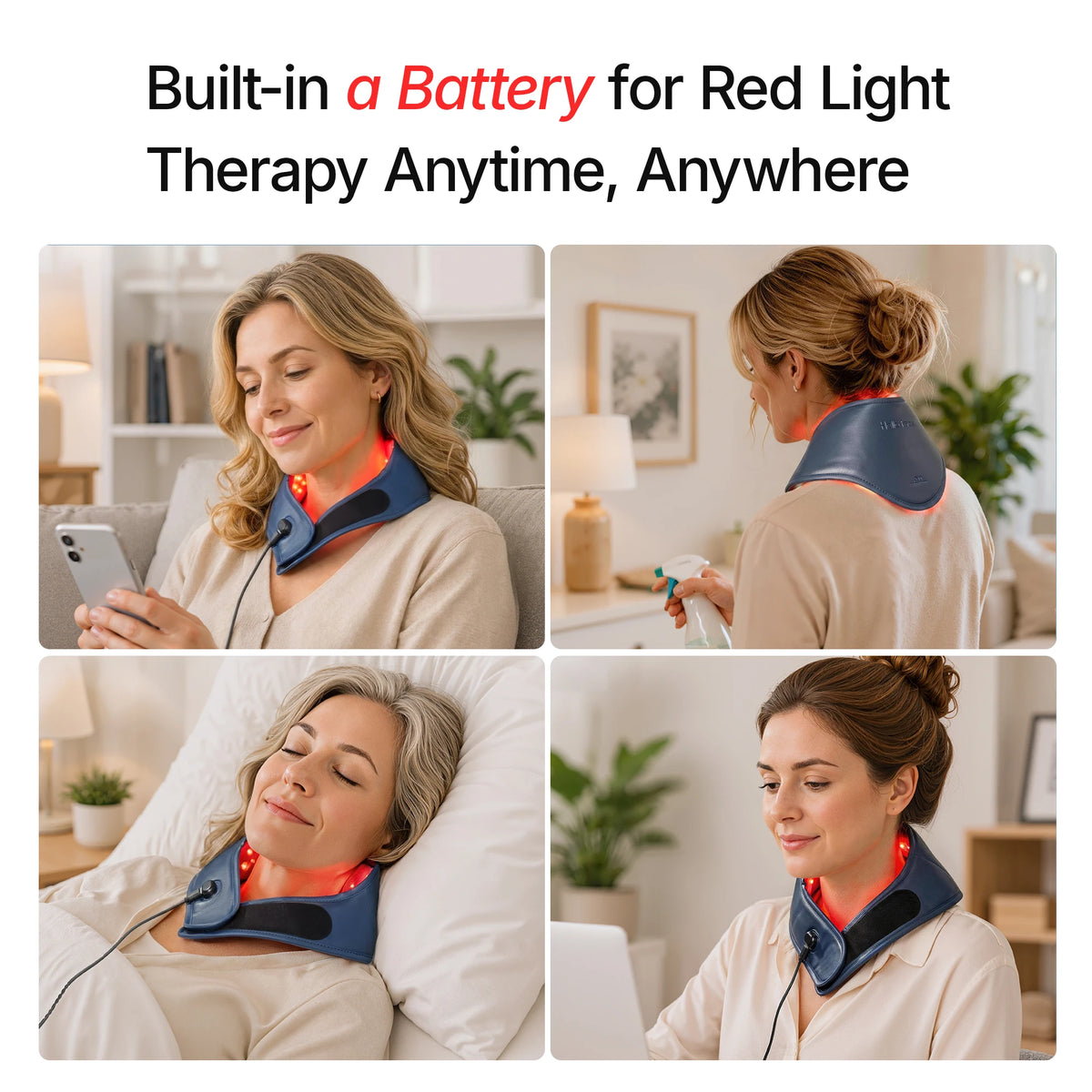 Hello Face L1 Neck Red Light Therapy Device | 147 LED 660nm 850nm Red Light Therapy Wrap Qst