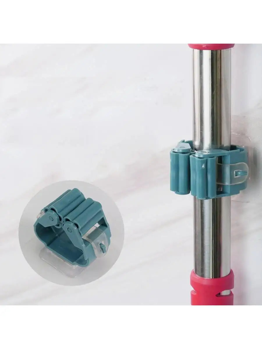 Adhesive No-Trace Mop & Broom Hook Wall Holder | Qme Mop & Broom Holder Qme