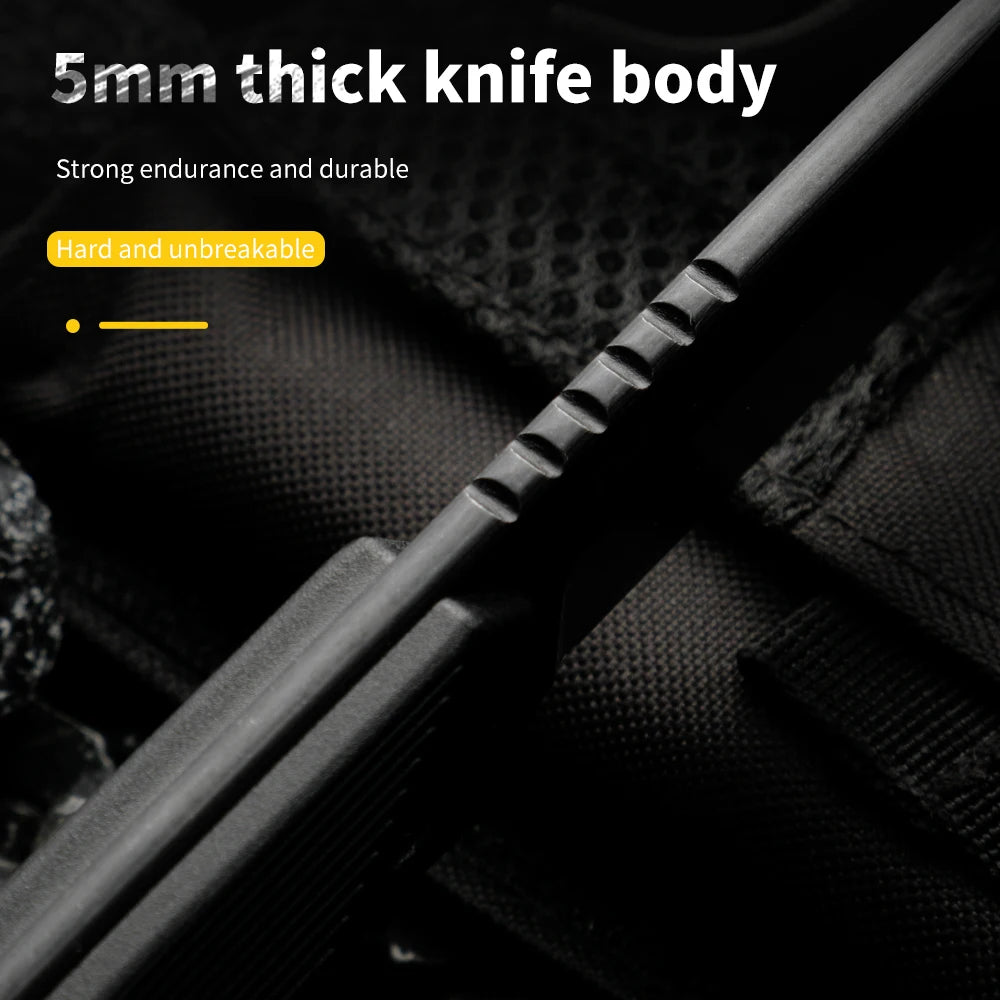 HUANGFU Fixed Blade Camping Knife – Steel Blade with Sheath Fixed Blade Knife Qst