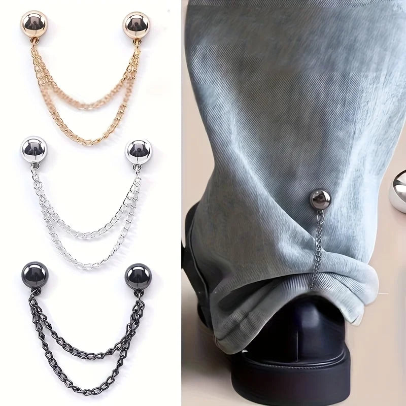 Magnetic Clothing Clips Adjustable Chain Spherical Trim – 4pc Set Clothing Clip Set Qme