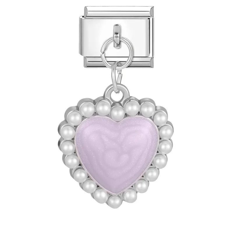 Zircon Heart Cave Italian Charm 9mm – Stainless Steel DIY Italian Charm Qme S 41
