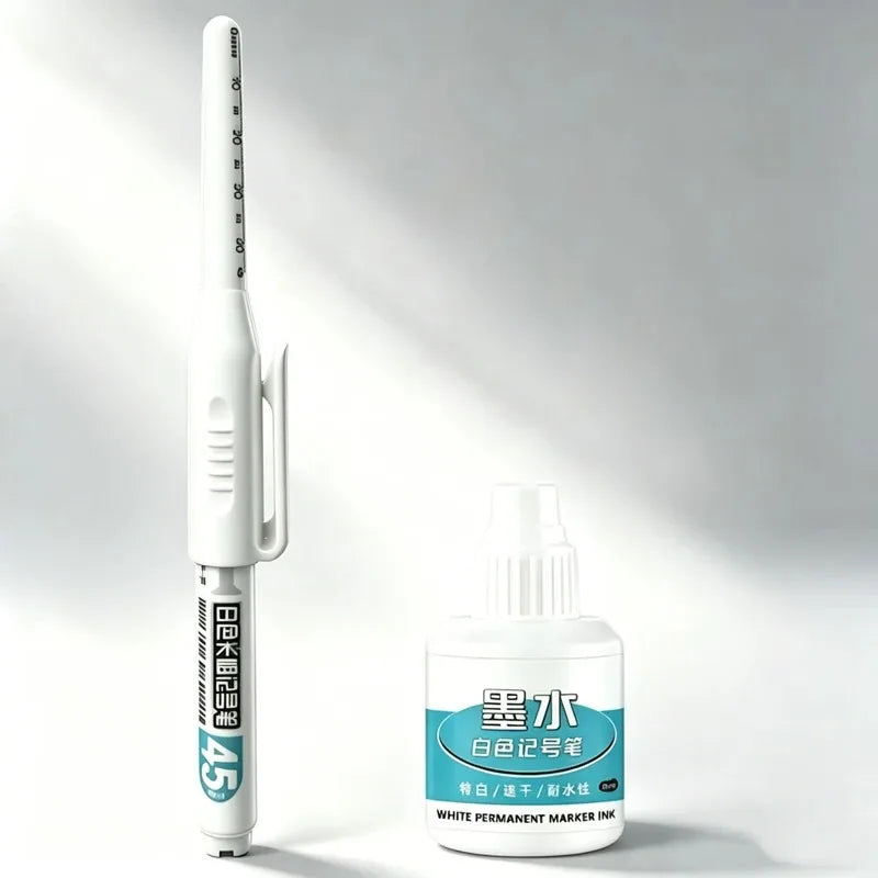 White Permanent Paint Marker Pens | 0.7mm Waterproof Tip Paint Marker Pens Qme 1 pen 1 ink set B