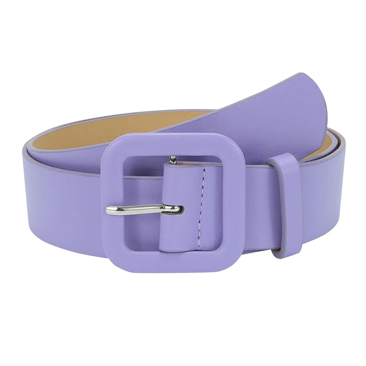 Women's Square Buckle Candy Color Decorative Belt – 11 Colors Decorative Fashion Belt Qme Purple