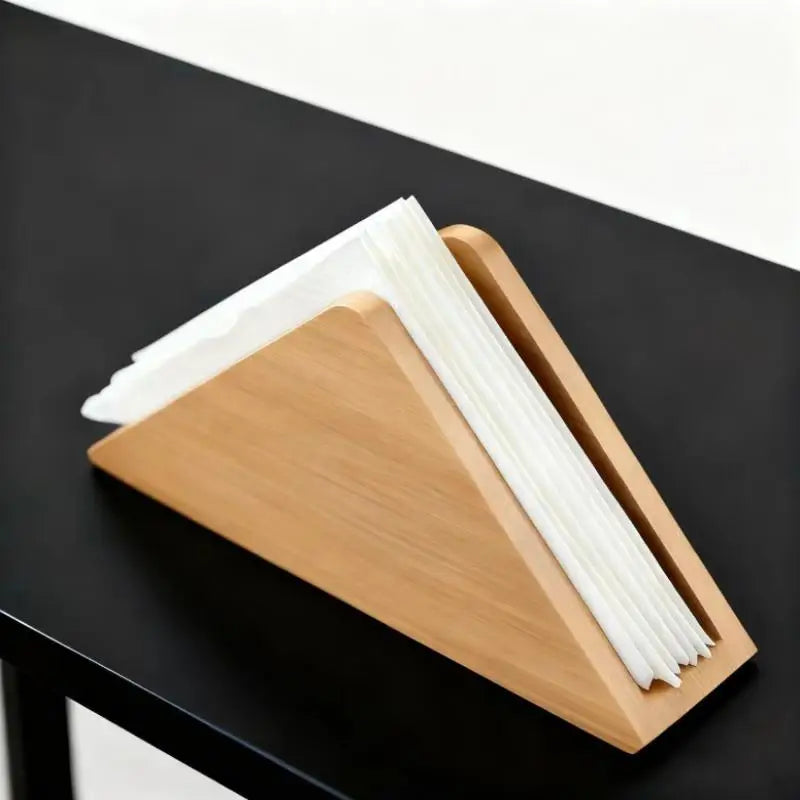 Wood Tissue Dispenser & Napkin Organizer – Non-Slip Base Tissue Dispenser Qme A