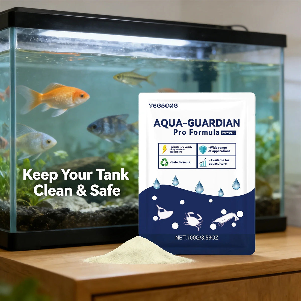 Fish Tank Water Purification Powder – Aquarium Clarifier Aquarium Water Clarifier Qme