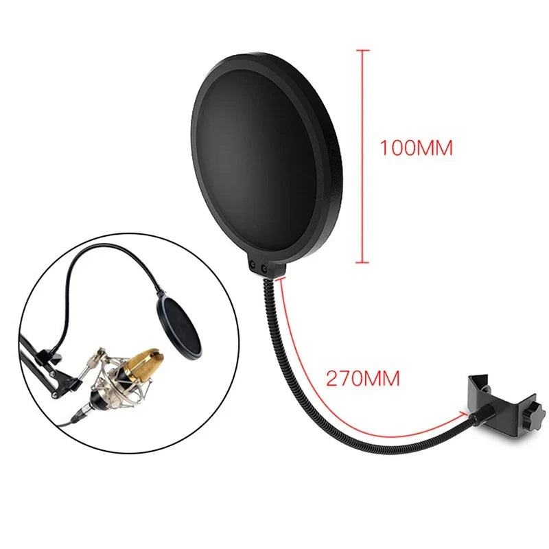 Double Layer Studio Microphone Pop Filter Wind Screen Microphone Pop Filter Qme