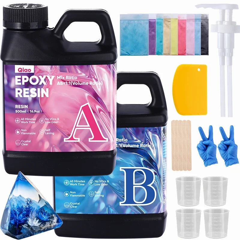 Ultra Clear Fast-Drying Epoxy Resin 1:1 Ratio | Heat Resistant Epoxy Resin Kit Qme