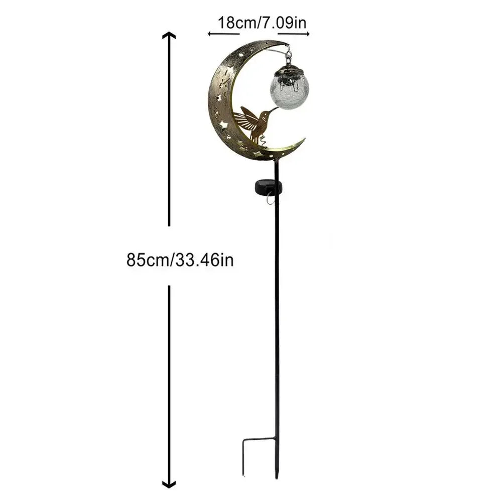 Solar Hummingbird Moon Garden Stake Light | Waterproof Outdoor Solar Garden Stake Light Qme AS SHOW China Mainland