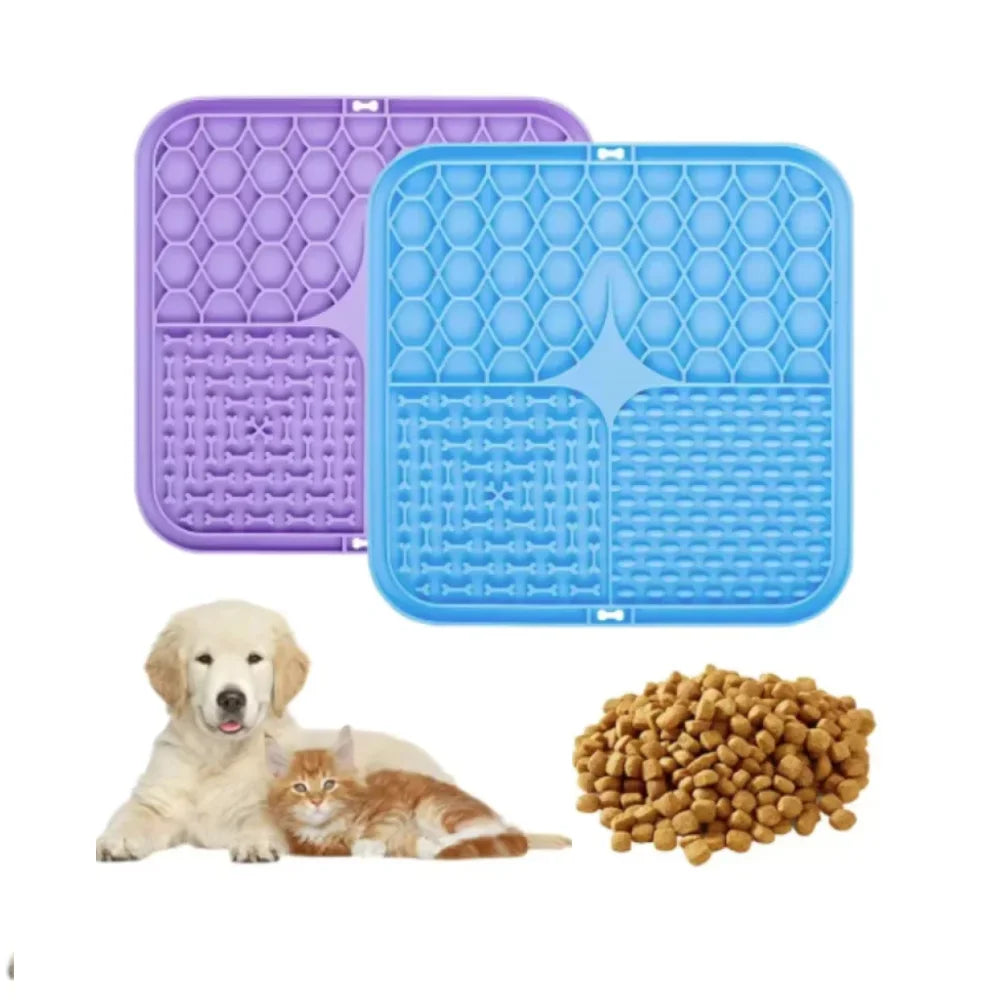 Silicone Dog Licking Mat – Slow Feeder with Suction Cup Dog Slow Feeder Mat Qst