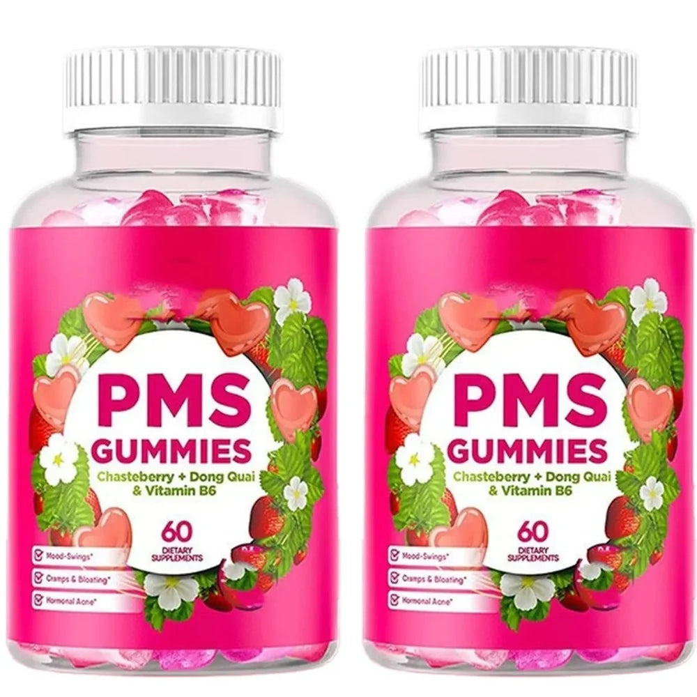 Women's Monthly Wellness Gummies – Chasteberry, Dong Quai & B6 Wellness Gummies Qst 2 Bottles 120 Pieces