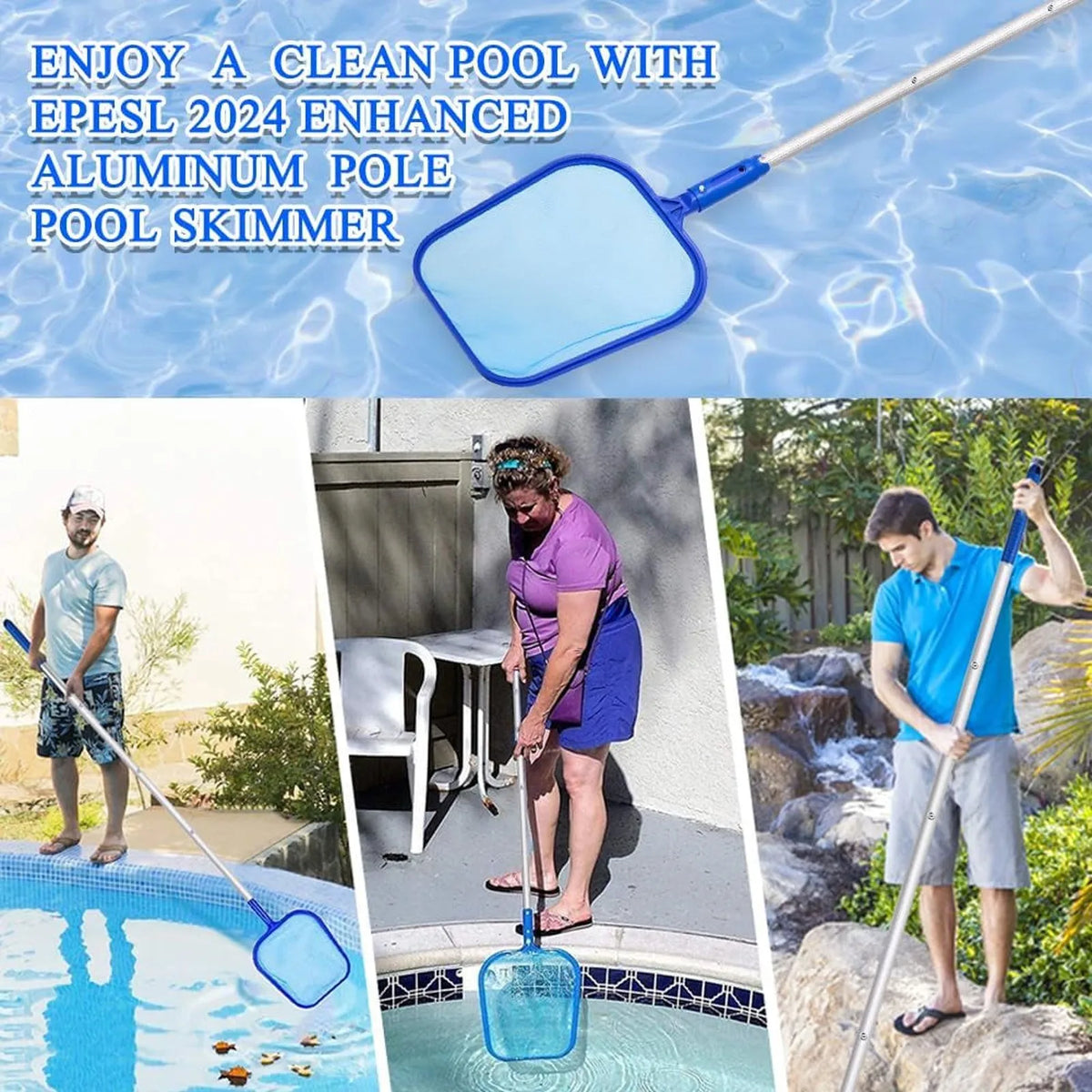 Pool Leaf Skimmer Net – 4 Removable Aluminium Connections | Qme Pool Skimmer Net Qme