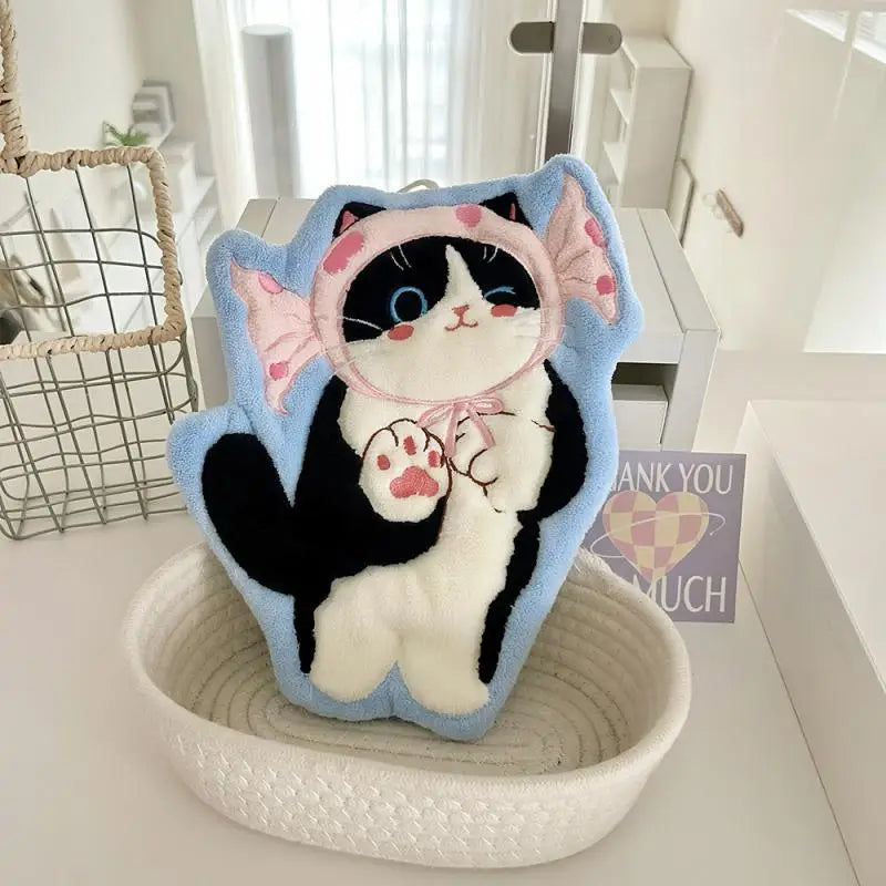Kawaii Cat Hanging Hand Towel | Absorbent Kitchen & Bath Cloth Hanging Hand Towel Qme
