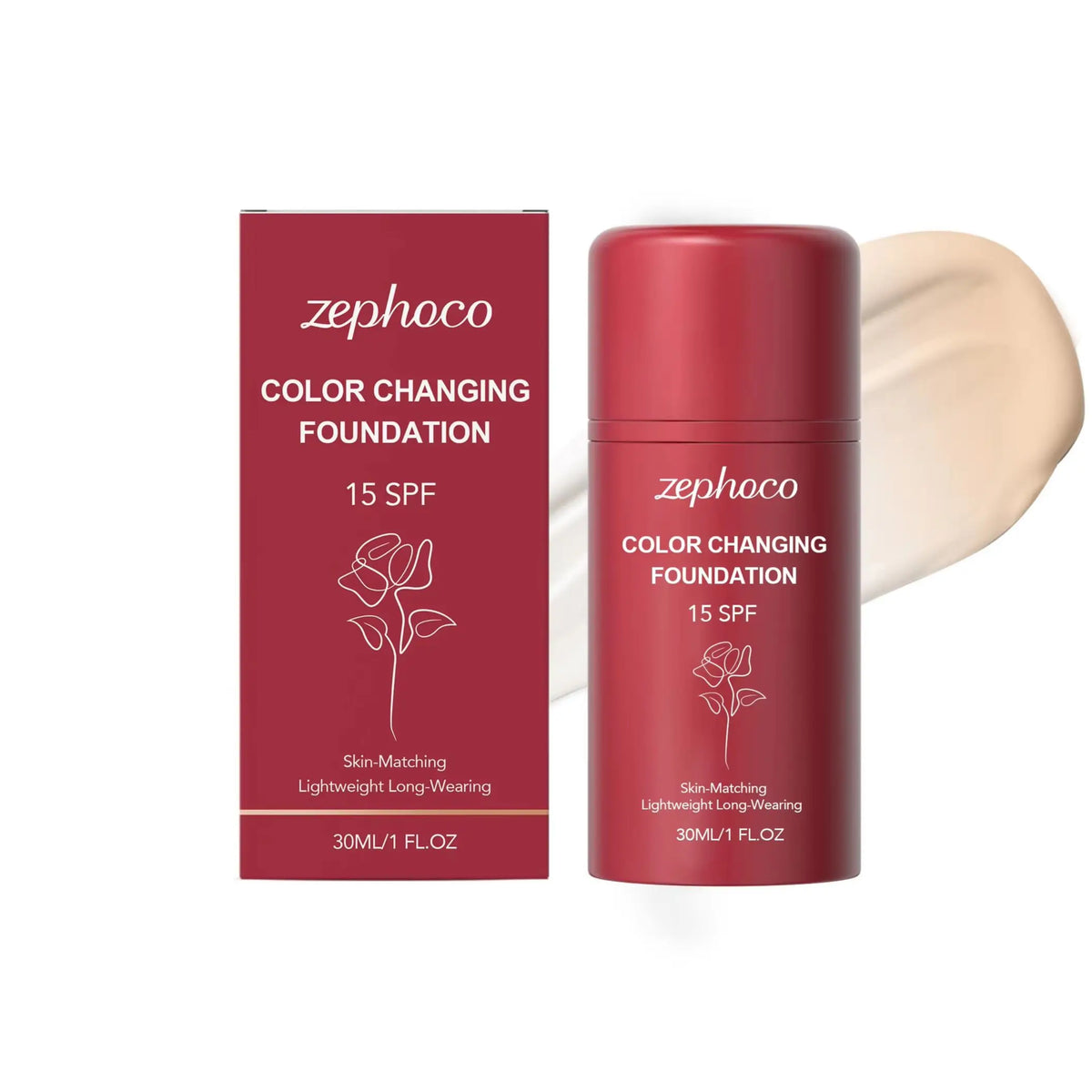 Zephoco Color-Adapting Foundation – Hydrating Lightweight Coverage Face Foundation Qst 1pc