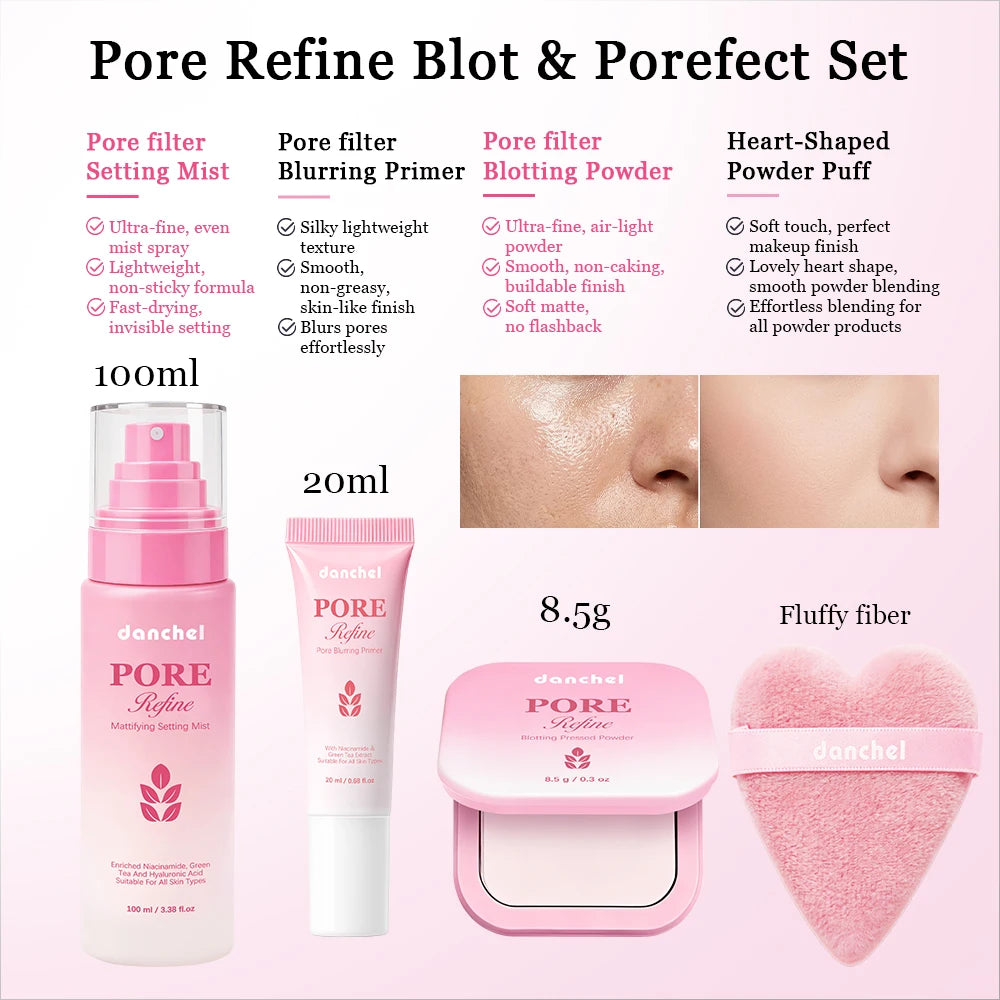 Oil Control Pore Minimizing Mattifying Face Kit – Complete Set Mattifying Makeup Set Qst