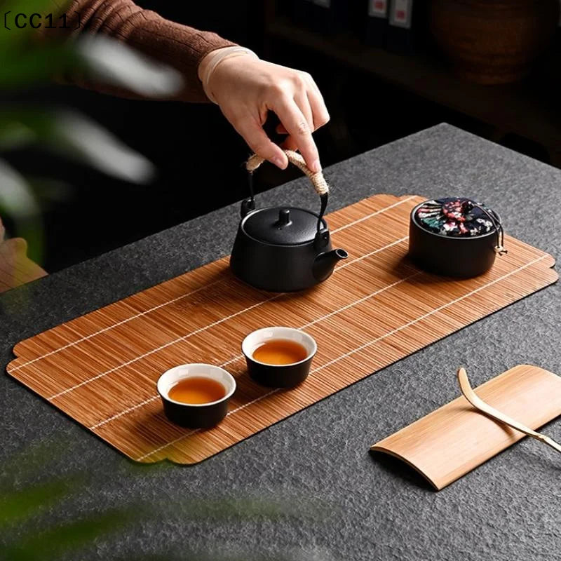 Handmade Bamboo Tea Mat | Kung Fu Tea Ceremony Accessory Bamboo Tea Mat Qme