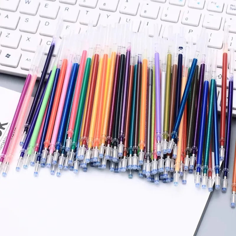 100 Colors Gel Pen Refills – Glitter Metallic Pastel Neon Gel Pen Refills Qme