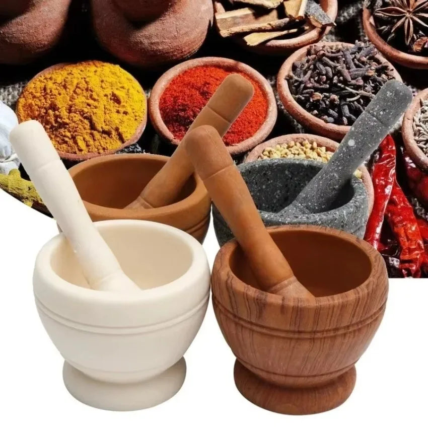 Manual Garlic Crusher Mortar & Pestle Spice Grinder Set Mortar & Pestle Set Qme