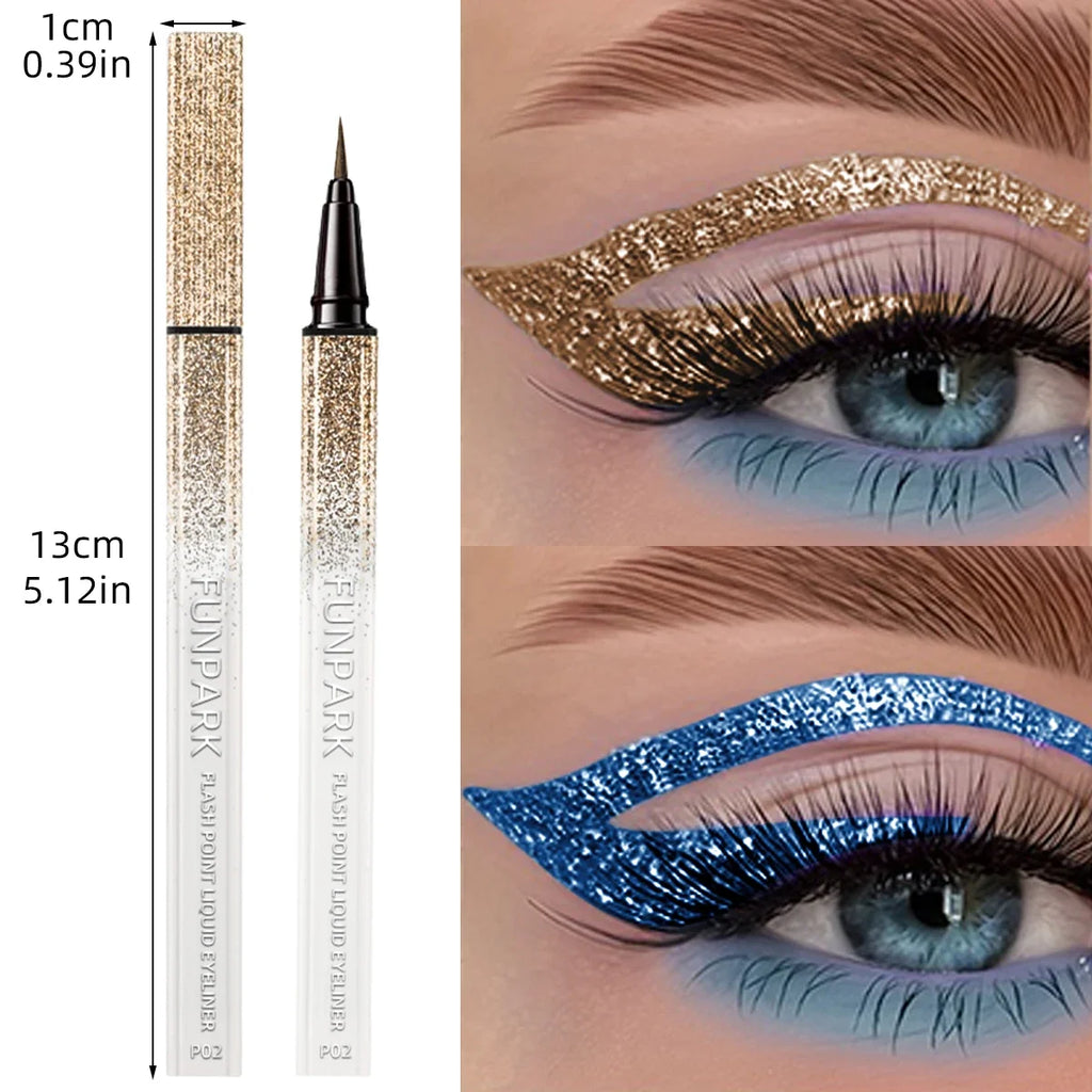 Qme Glitter Liquid Eyeliner – Waterproof, 6 Colors Glitter Liquid Eyeliner Qme
