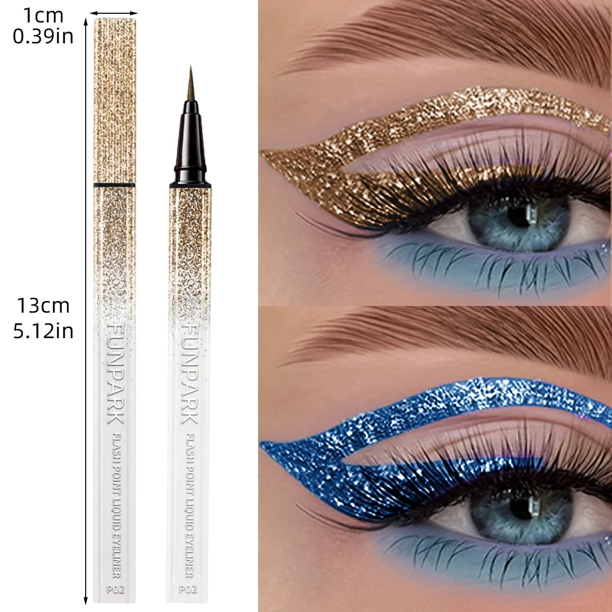 Qme Glitter Liquid Eyeliner – Waterproof, 6 Colors Glitter Liquid Eyeliner Qme
