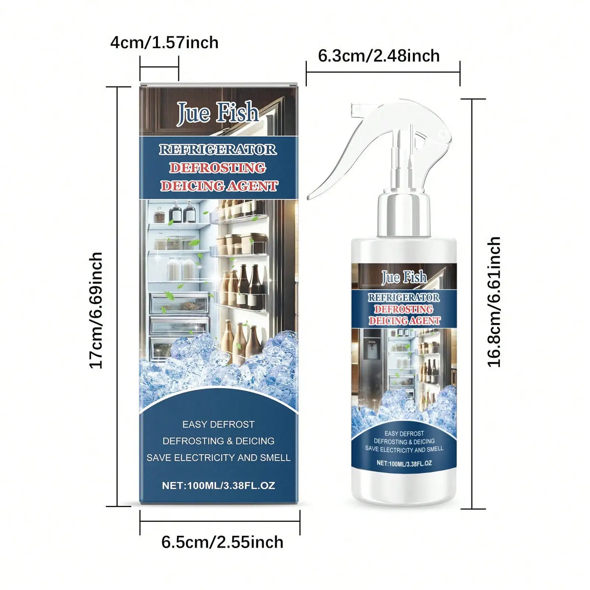 Refrigerator Defrost & Ice Removal Cleaner | Freezer Cleaner Appliance Cleaner Qme 1pc