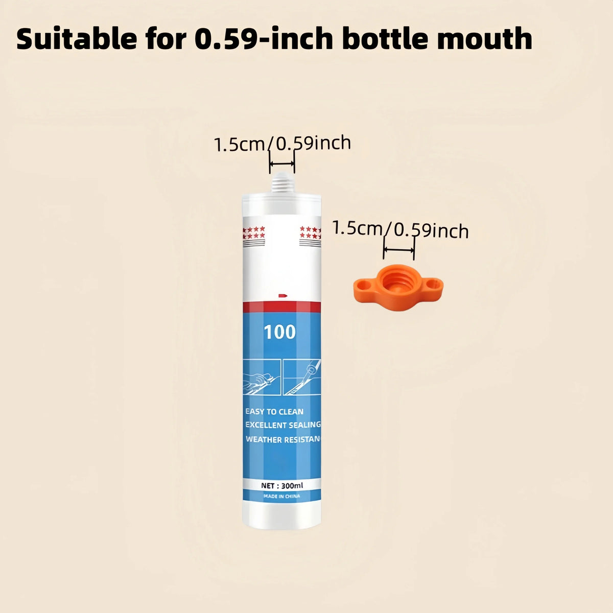 3-Piece Glass Glue Sealant Tube Sealing Covers – Durable Sealant Tube Caps Qme