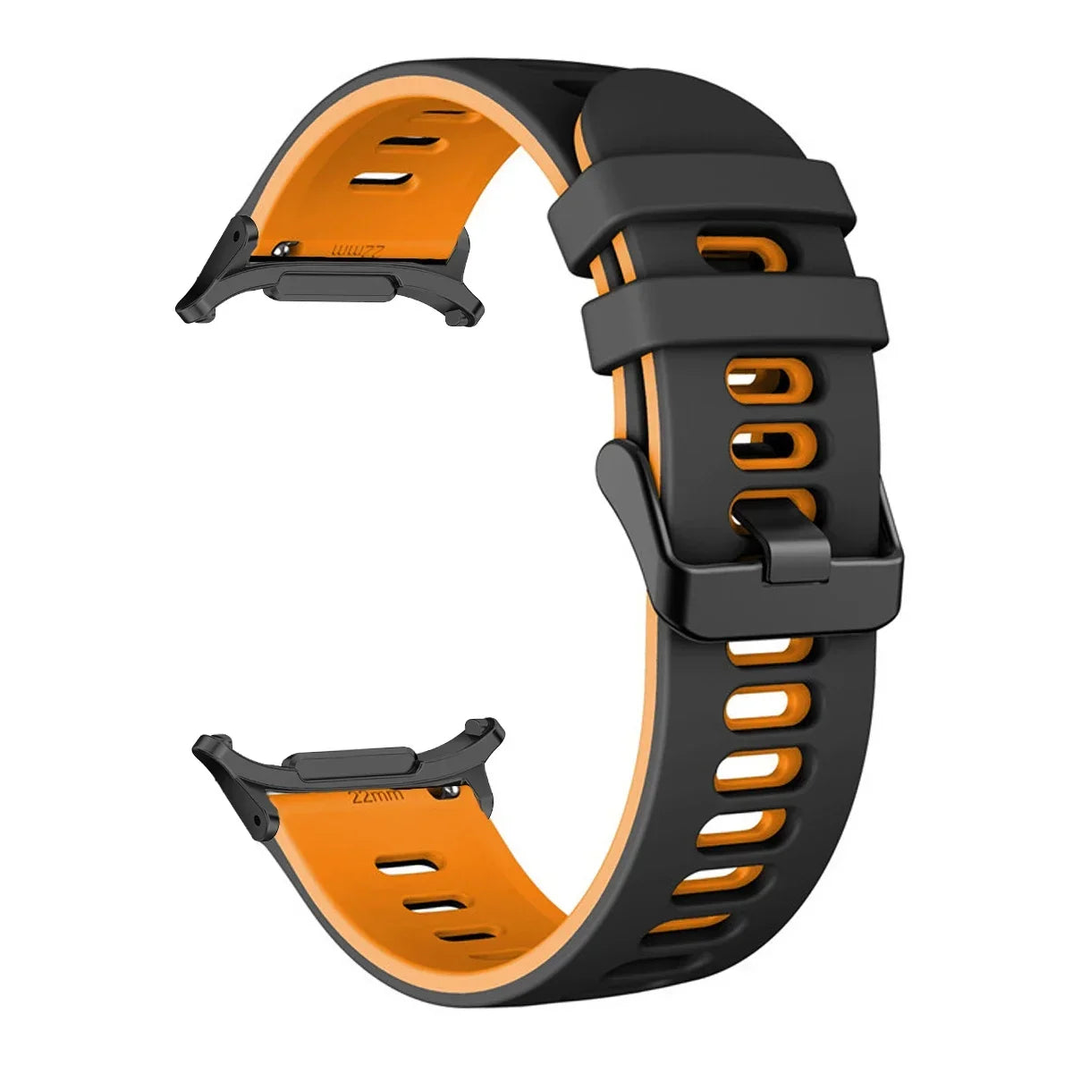 Silicone Sport Band for Samsung Galaxy Watch 7 Ultra | No Gaps Silicone Watch Band Qme Black Orange Galaxy Watch 7 Ultra