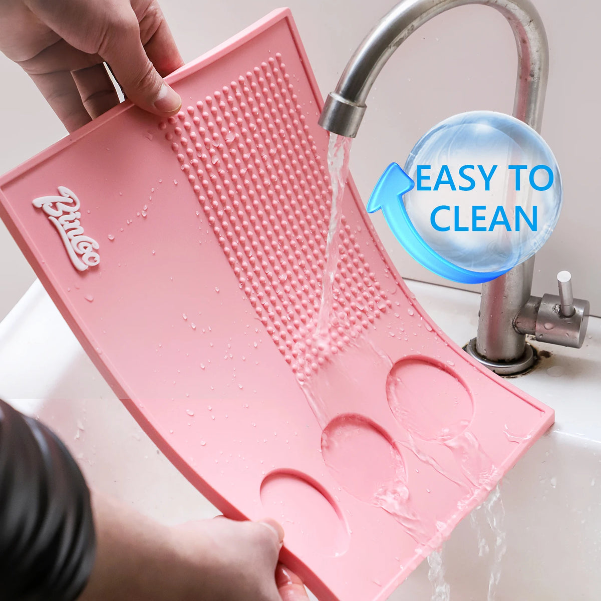 Bincoo Pink Bar Mat – Waterproof with Tool Slots | Barista Coffee Bar Mat Qst
