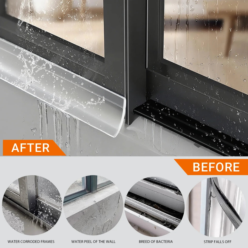 Window Rain Drip Guard Rubber Edge Sealing Strip 6M Window Door Seal Strip Qme