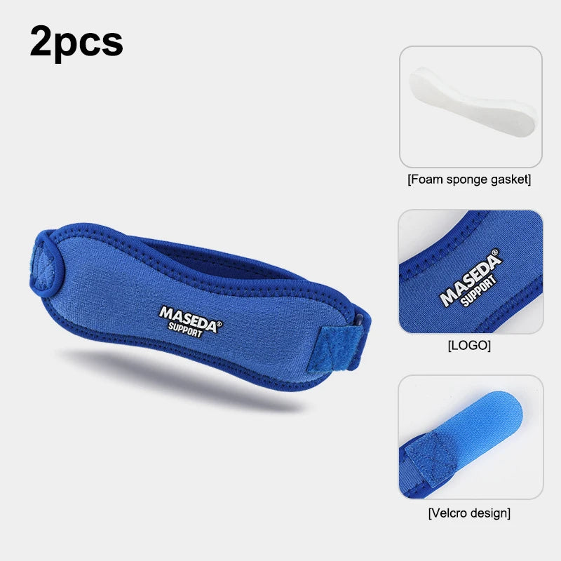Adjustable Patellar Knee Strap – Support for Running & Sports Knee Support Strap Qst 2pcs Blue
