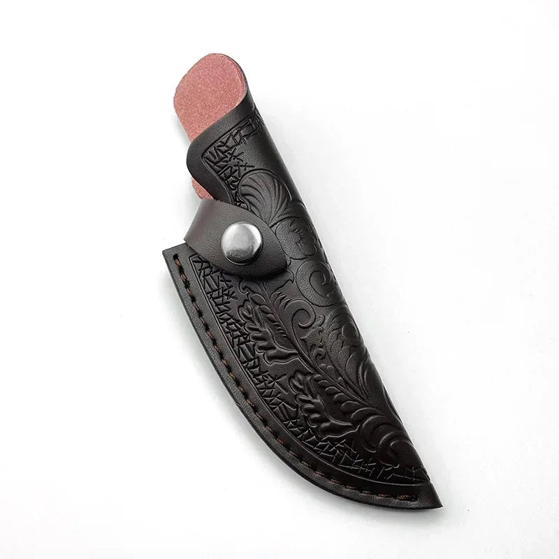 PU Leather Fixed Blade Knife Sheath – DIY Carry & Storage Case Knife Sheath Qst BROWN