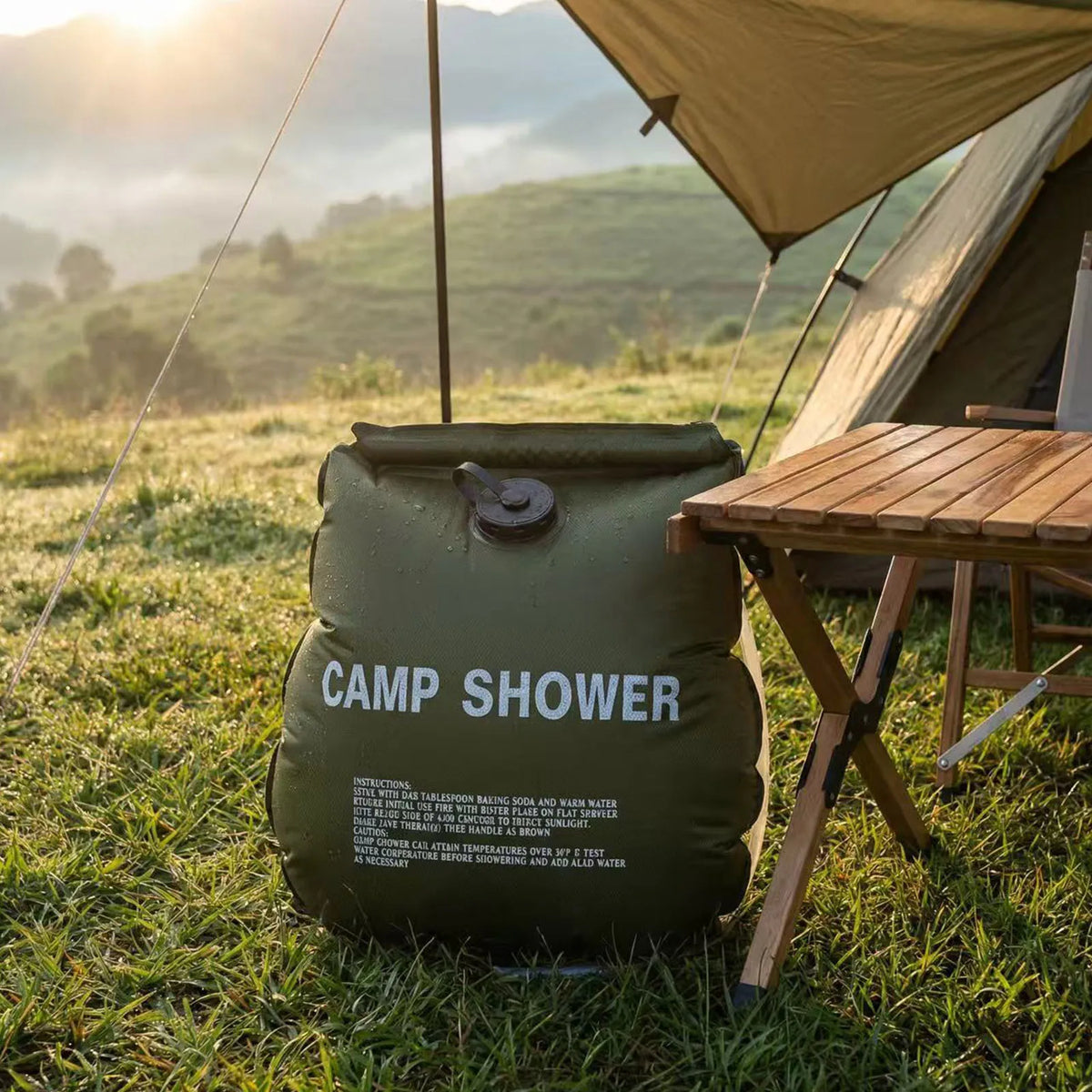 20L Foldable Solar Camp Shower Bag – Hose & Nozzle Included Camping Shower Bag Qme