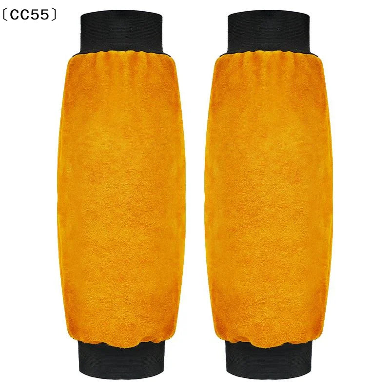 PU Leather Welding Sleeves – Heat Resistant Arm Guards 1 Pair Welding Arm Sleeves Qst