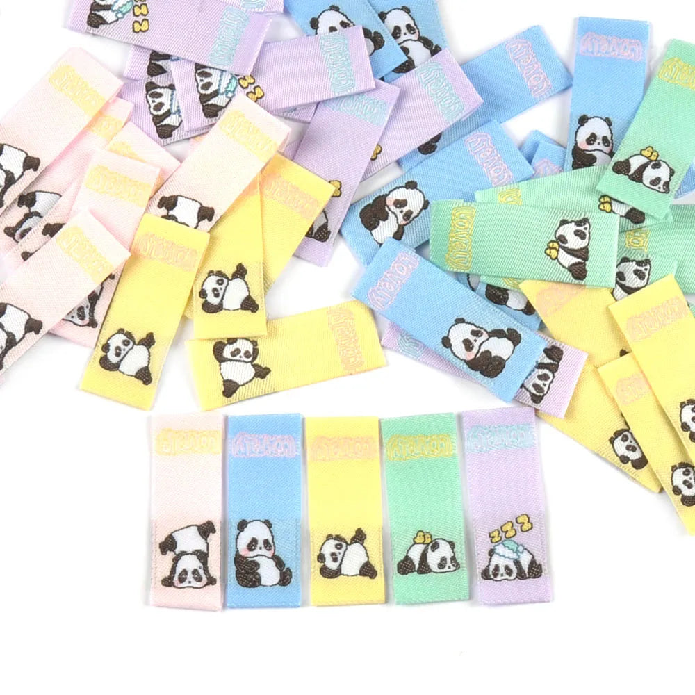 Cartoon Panda Embroidery Sewing Labels – Washable, 50pcs Embroidery Sewing Labels Qme