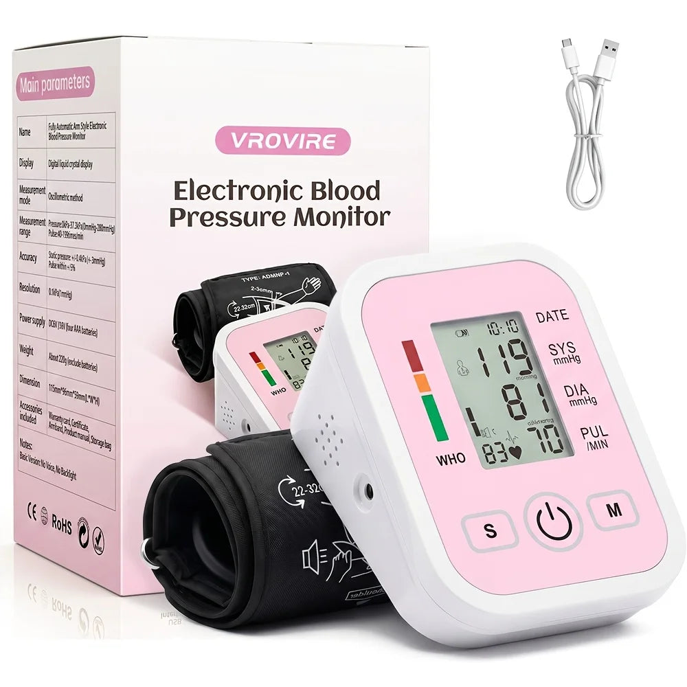 VROVIRE Upper Arm Blood Pressure Monitor – Dual User LCD Blood Pressure Monitor Qst 1 set United States