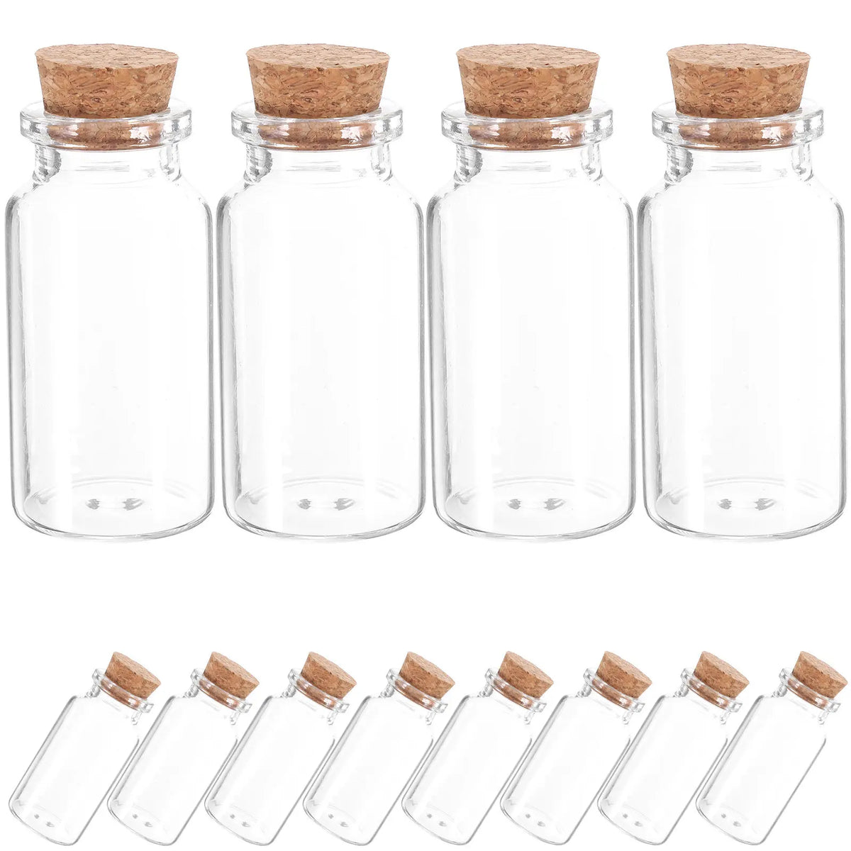Mini Glass Bottles with Cork Lids – 12-Pack 25ml Storage Jars Mini Glass Storage Jars Qme