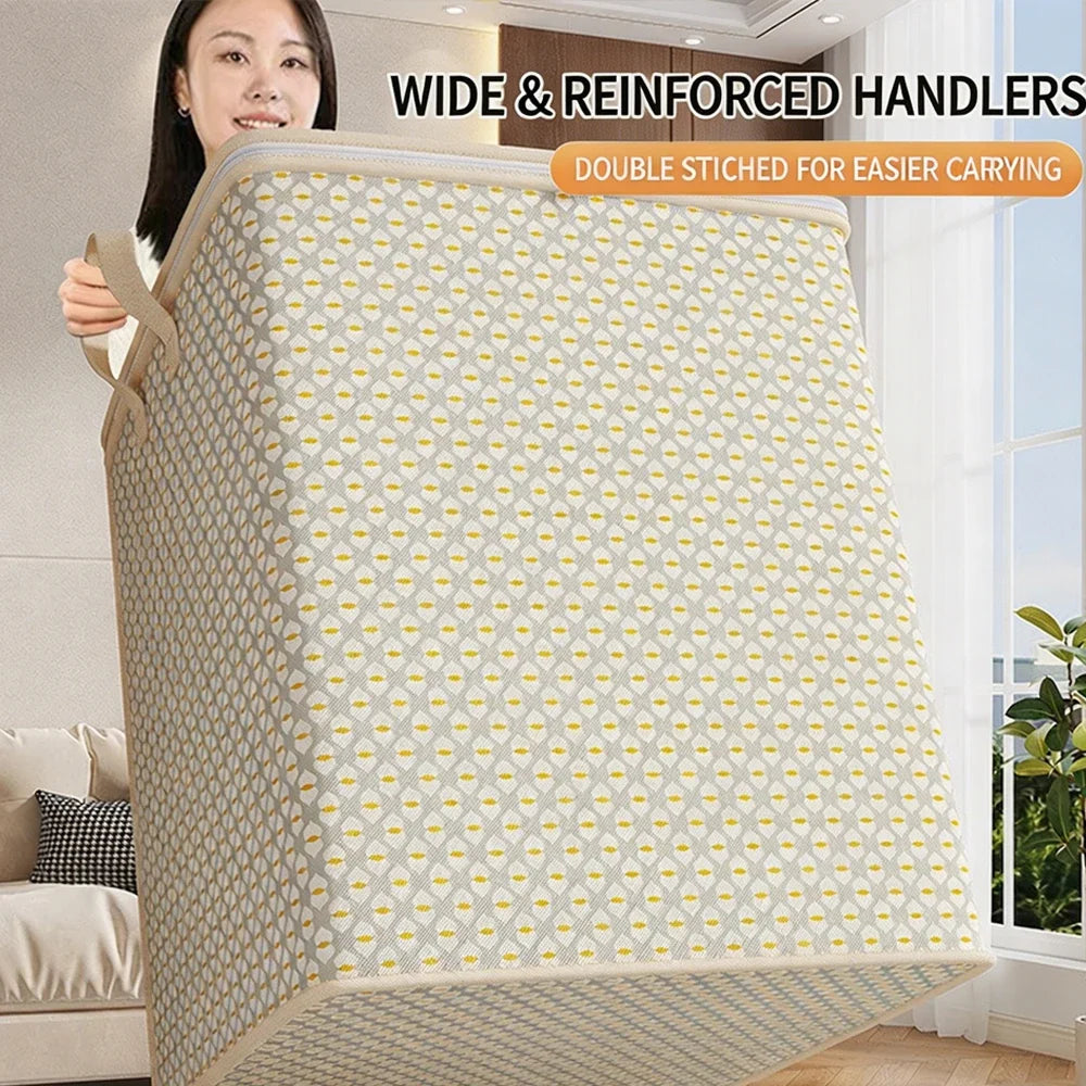 Extra Large Quilt Storage Bag – Foldable Clothes Organizer Quilt Storage Bag Qme