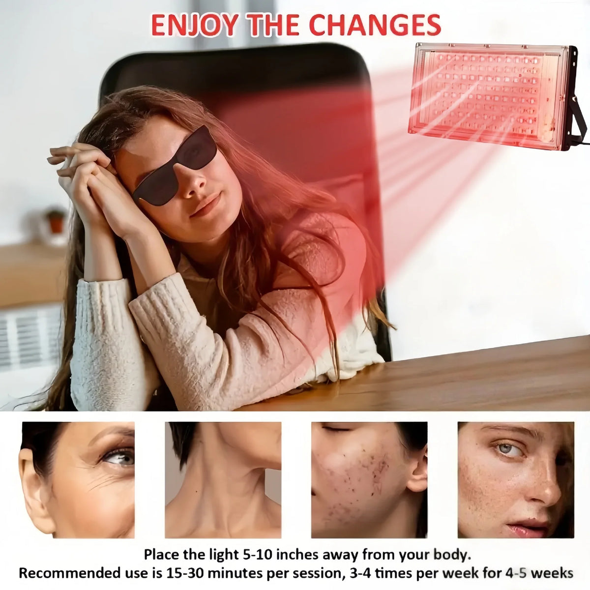 Red Light Therapy Panel 660nm 850nm Infrared LED with Stand Red Light Therapy Panel Qst