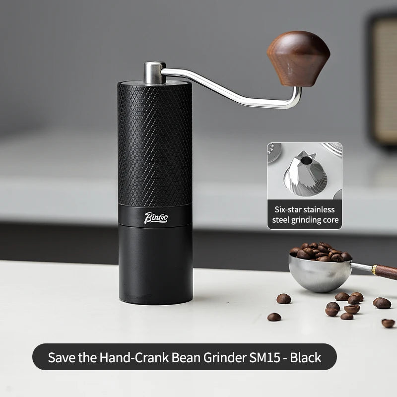 BINCOO SM15 Manual Coffee Grinder – Adjustable Burr Mill Manual Coffee Grinder Qst black
