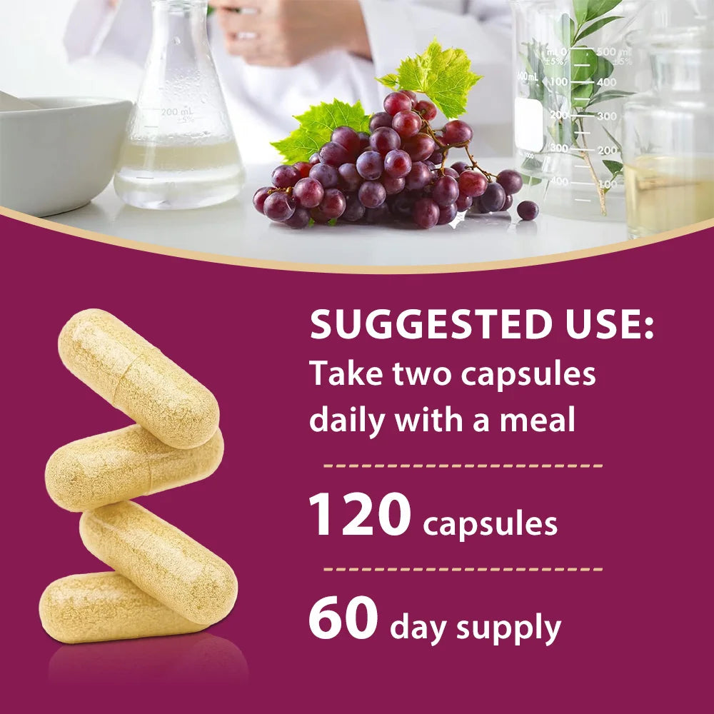ZENVITALIZE Resveratrol Capsules – Red Grape Antioxidant Antioxidant Supplement Qst