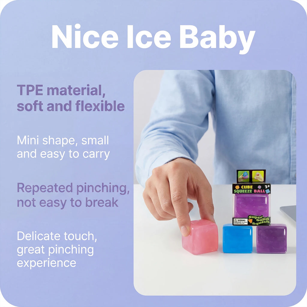Mini Ice Cube Squishy Fidget Toy – Slow Rise Sensory Squeeze Squishy Fidget Toy Qst