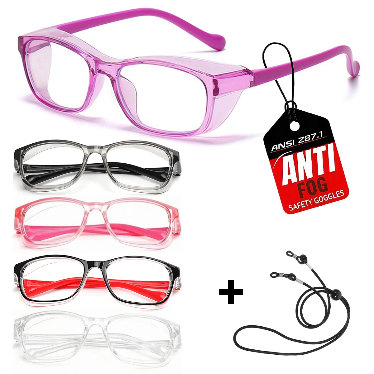 VOPHA Kids Safety Goggles – Anti-Fog, Side Shield & Strap Kids Safety Goggles Qst