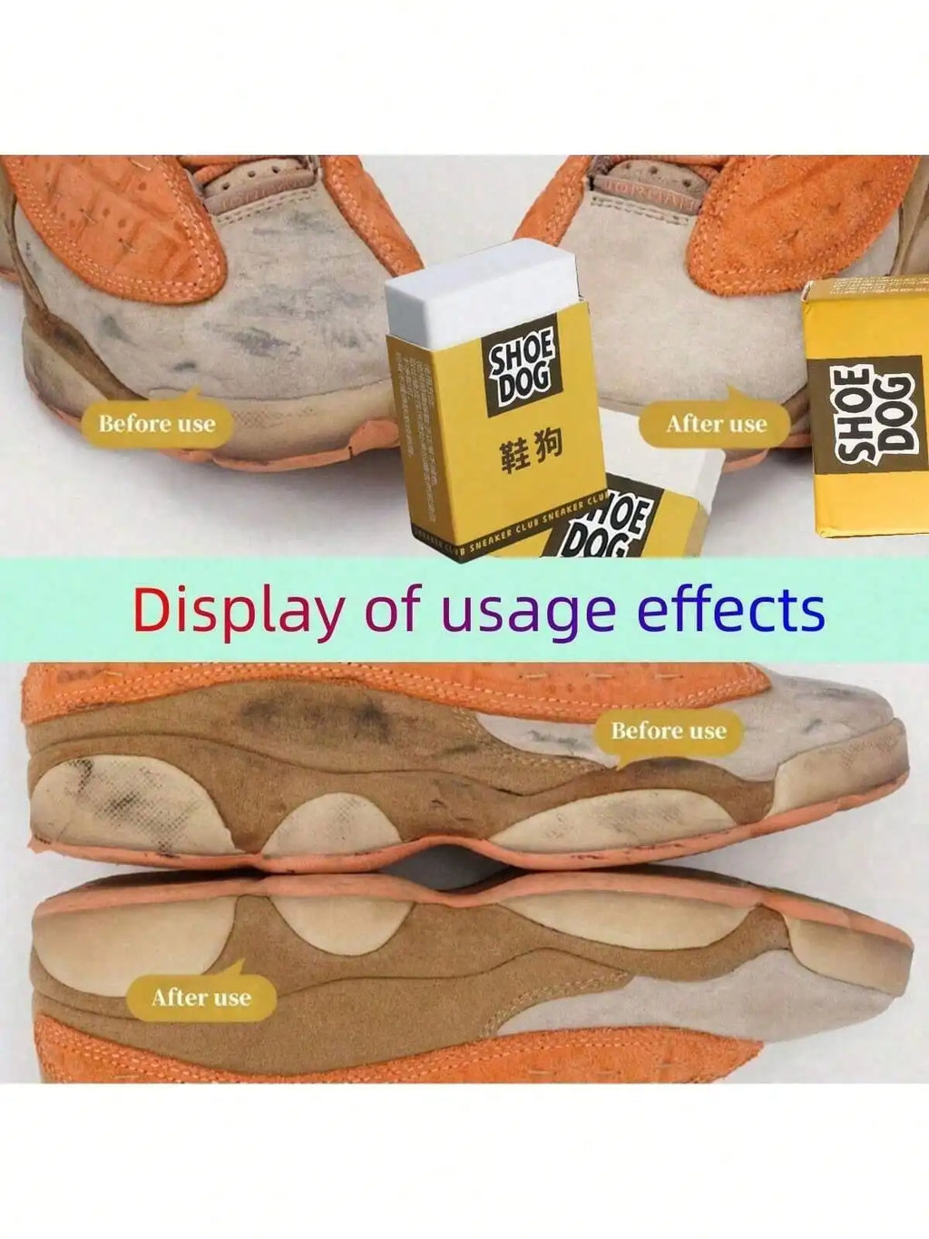 Shoe Cleaning Eraser for Suede, Leather & Mesh Sneakers Shoe Cleaning Eraser Qme