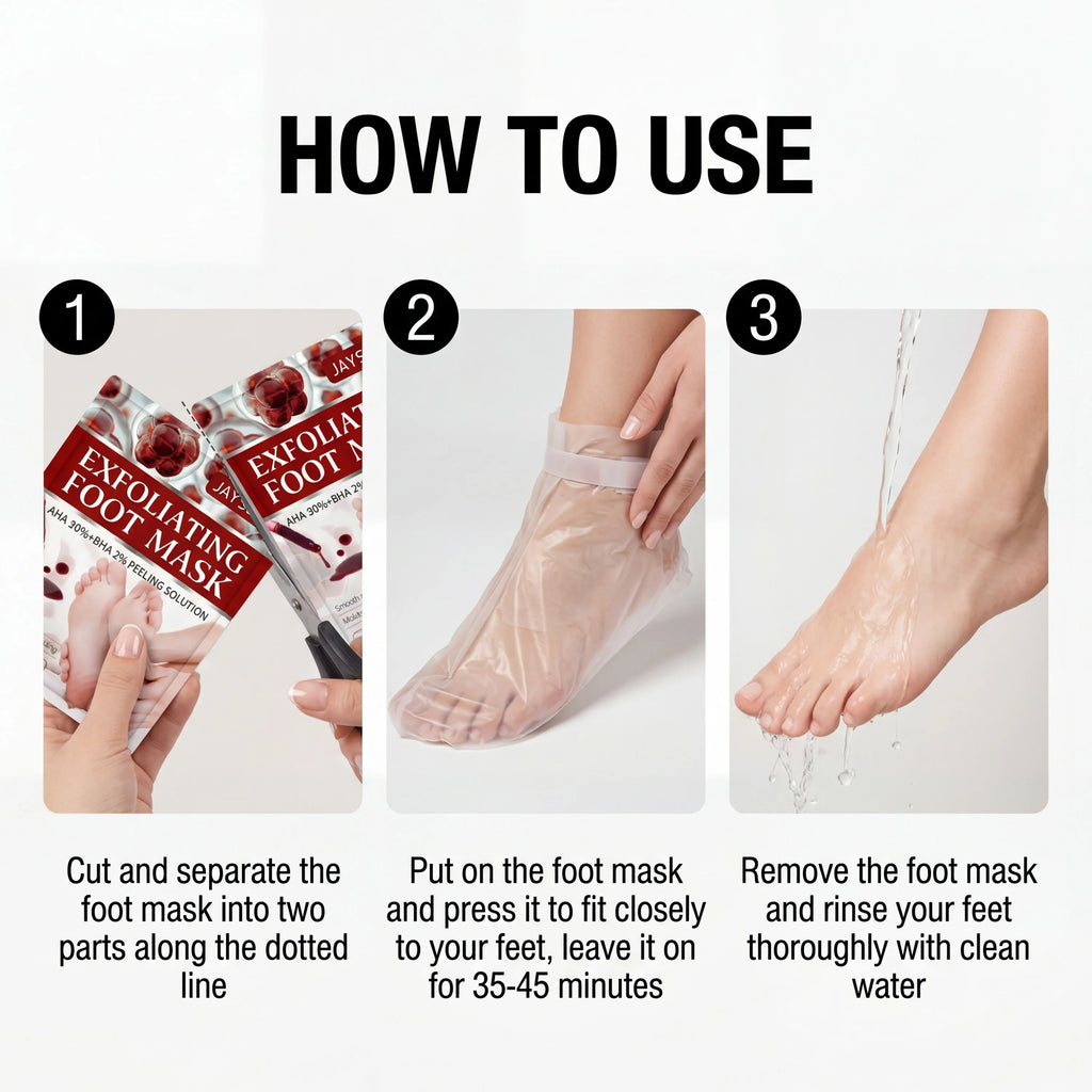 AHA Exfoliating Foot Peel Mask Booties – 5 Pairs Foot Peel Mask Qst
