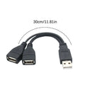 USB 2.0 Y Splitter Cable – 1 to 2 Port, 480Mbps Data Transfer USB Splitter Cable Qst Black